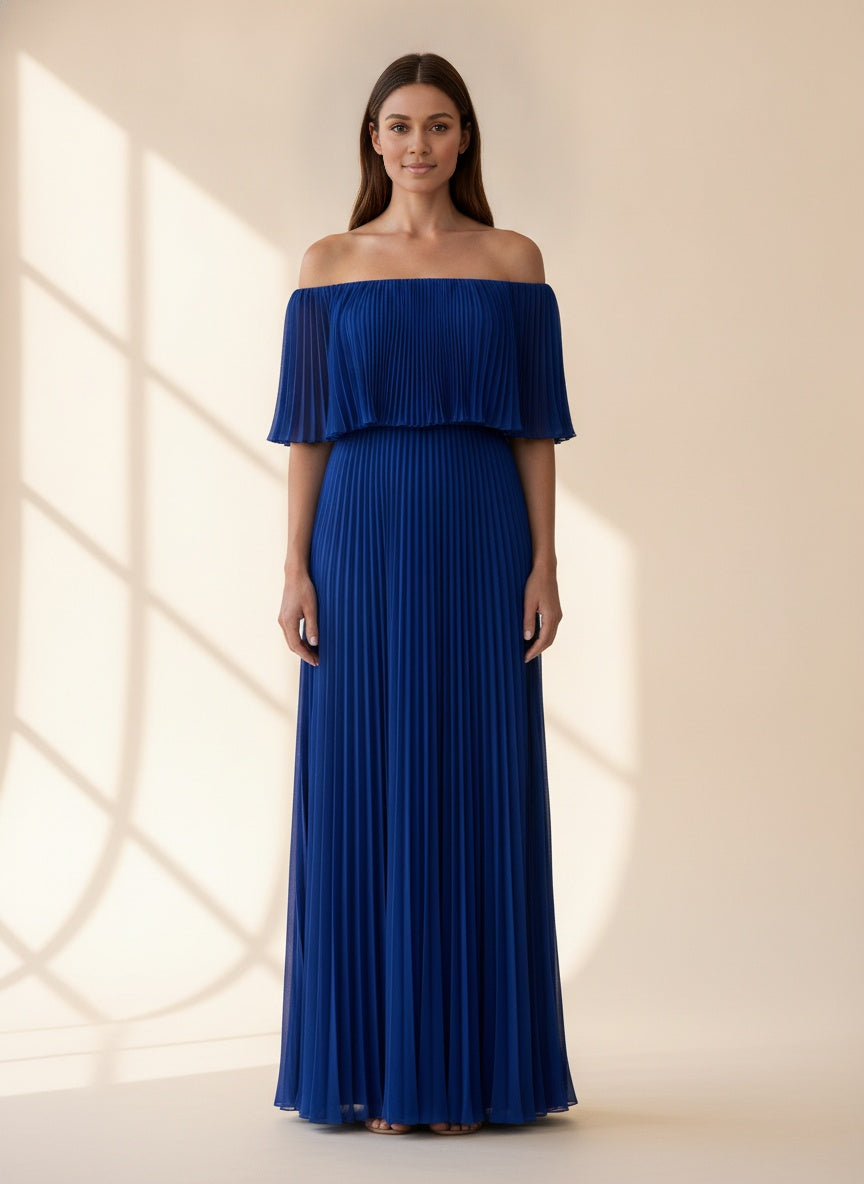Bloom Ruffle Tiered Maxi Dress — Blue